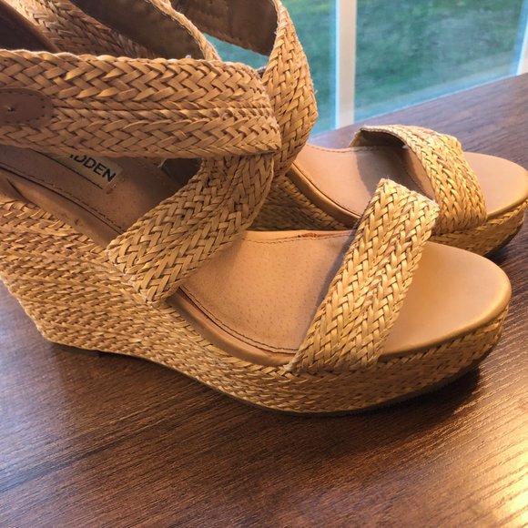 Steve Madden Natural Woven Platform Sandal Heel - Picture 7 of 8